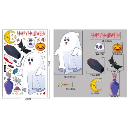 Halloween statiske klistermærker Græskarflagermus Witch 6 6