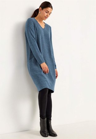 Cellbes of Sweden - Superblød kjole med lommer Beata i blå / meleret til damer i størrelse 42/44