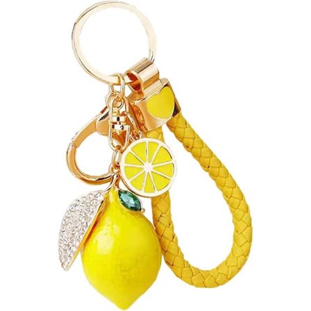 Søt sitron nøkkelring Little Lemon Crystal Rhinestone nøkkelring IC