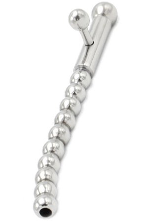 Hohler Penis Plug 2 abnehmbare Noppen gebogen