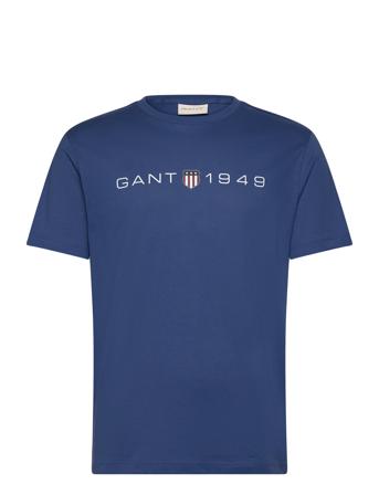 Printed Graphic Ss T-Shirt Tops T-Kortærmet Skjorte Blue GANT