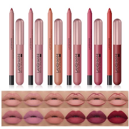 12 st Vattentät Läppenna Matt Läppstift för Kvinnor Långvarig Non-stick Kopp