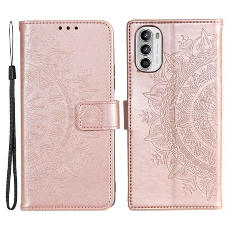 Motorola Moto G52 Mandala Plånboksfodral - Roséguld Rosa Guld