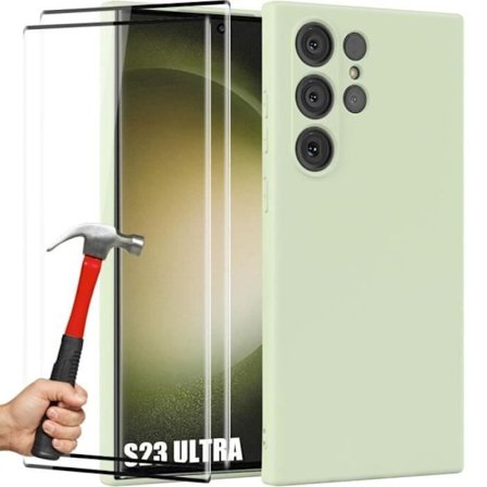Coque - Booling - för Samsung Galaxy S23 Ultra - Skyddssilikon - Stötskydd - Repbeständig - 2 Härdade glas