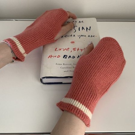 1Par Halvfingerhansker Fingerløse votter ORANSJE