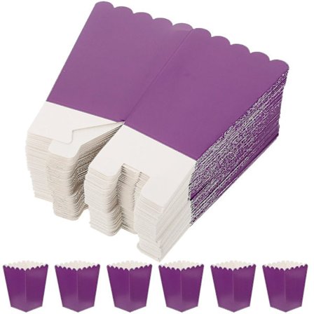 50 st Popcornlådor Papper Popcornstrutar Enkla Fettbeständiga Popcornbehållare Svarta