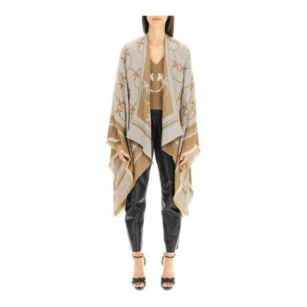 Pinko, large love birds shawl Grijs, Dames, Maat:ONE Size