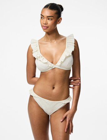 Pieces Pclada Bikini Top Sww Bc - White - XL