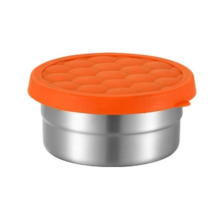 Matboks i rustfritt stål med silikonlokk, lekkasjesikre små matbeholdere, gjenbrukbar metallmatboks, stablebar oppbevaringsboks for barneskole