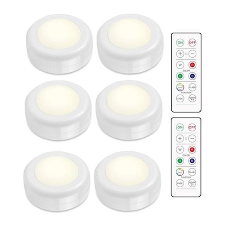 LED Spotlights Set – 6 stylish lights with 2 practical remote controls