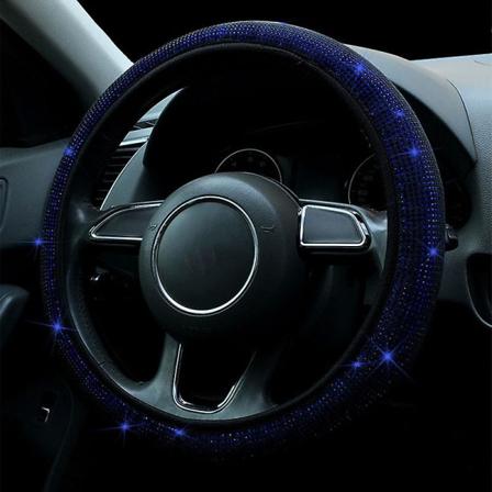 Bling Bling Rhinestones auton ohjauspyörän cover kristalli Ei sisärengasta Neljä vuodenaikaa Autotarvikkeet Case Auton muotoilu| | Blue