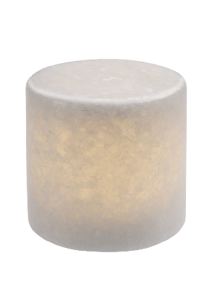 Unison MARBLE L white silk matt äkta marmor bordsljus Belysning Vit 80x80mm