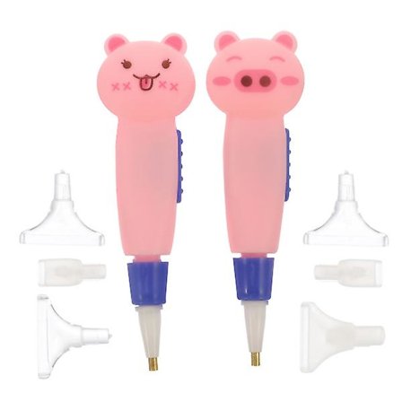 1 sæt prikkeværktøj pen neglekunst spids prik maleri manicure sæt med lys