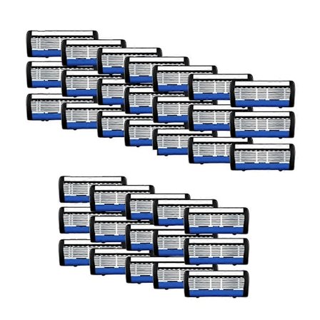 36 stk. 7-bladede herrebarberblade Barberhåndtag og barberblade-refiller