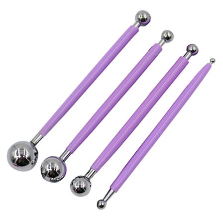 Modelleringsverktøy i rustfritt stål for polymerleire, prikkepenn for kakedekorasjon [D]