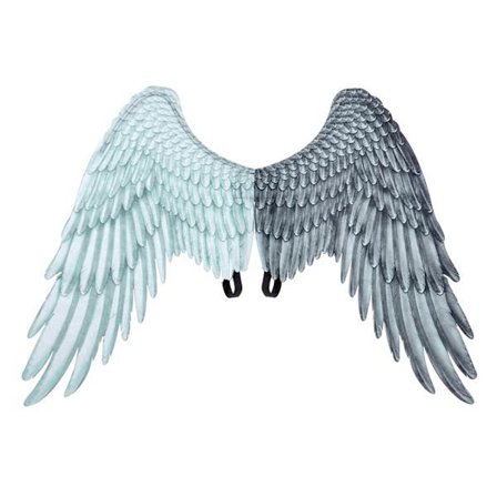 Festlige englevinger af fiberdug, Halloween, overdimensionerede sort-hvide vinger, kostumerekvisitter, sort-hvide englevinger Sort Og Hvid Black And 