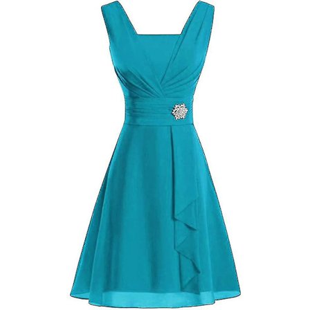 Kvinnor Vintage Scoop Neck Midi Dress Ärmlös A-Line Tank Dress blue-green 3XL