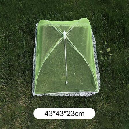 Hopfällbart matnätlock flugmygg Anti Mosquito Pop-up matlock paraplymåltid grönsaksfrukt andningsbart lock kökstillbehör 43cm green