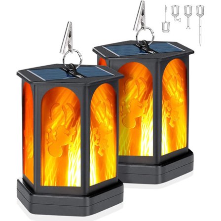 Pearl sjældne 2 stk. solcellelanterner, solcellelamper, solcellelygter [energiklasse A+++] 13,3 cm * 12 cm * 15,7 cm