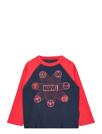 Babygap | Marvel 100% Recycled Printed Swim Rashguard T-shirts Long-sleeved T-shirts Multi/mønstret GAP