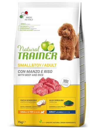 Natural Trainer Crocchette Manzo/Riso Per Cani Adulti Taglia