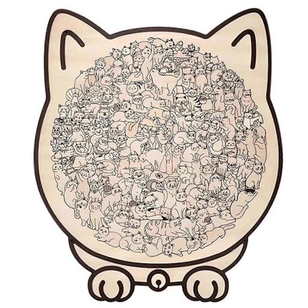 135 stk. Irregulært Morandi-farvet katteformet træpuslespil Unikke dyreformede træpuslespil til voksne Børn Ferie Fødselsdagsgaveidé