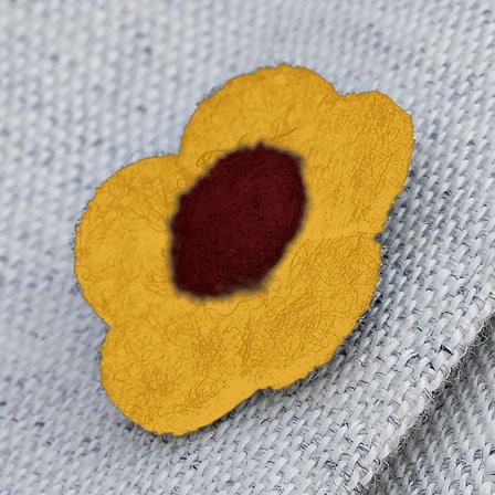 Broche de solapa con flor amarilla y roja para hombres - Alfileres de solapa con flores