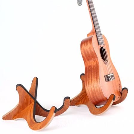Guitarstativ Træ Anti-slip musikinstrumentstativ Sammenfoldelig guitarstativ - Perfet