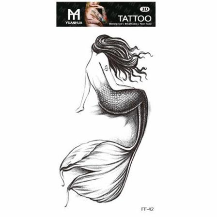 Tillfällig Tatuering 19 x 9cm - Sjöjungfru