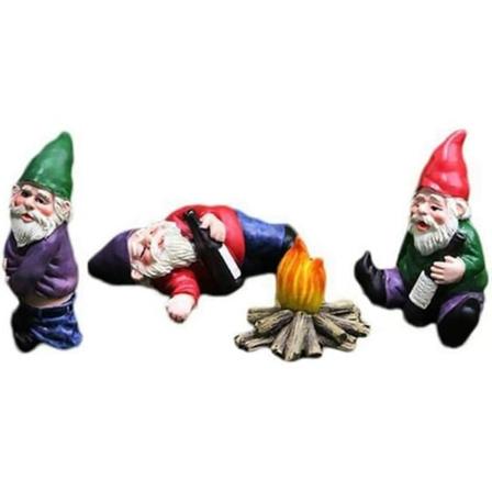 4 st Miniatyrträdgårdstomtar Camping Tomtefigurer Dvärgstaty Feträdgård Tillbehör Mikrolandskapsdekorationer