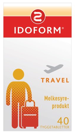Idoform Travel melkesyrebakterier tyggetabletter 40 stk