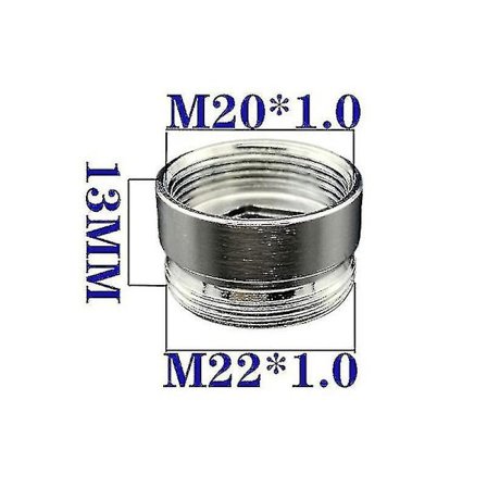 Rustfrit Stål M22 Til M20 Gevindforbindelse Vandhane Samlinger Vandhane Adapter-yuhao