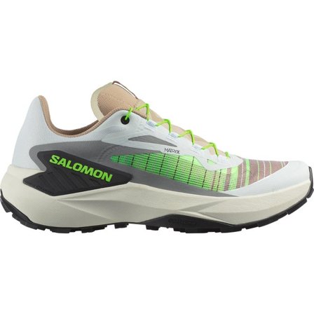 Salomon - Chaussures de trail running pour homme Genesis - White / Oxford Tan / Green Gecko - 40