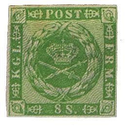 Danmark 1858 - AFA nr. 8 - Ustemplet