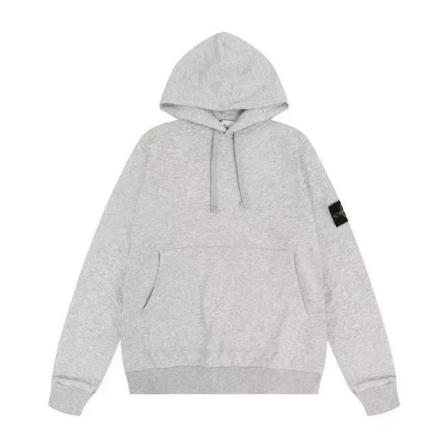 Sten Trendig amerikansk Stone Island-emblem Hættetrøje i ren bomuld til mænd Kvinder High Street løs kappe hoodie GRÅ GRÅ XXL GRAY XXL