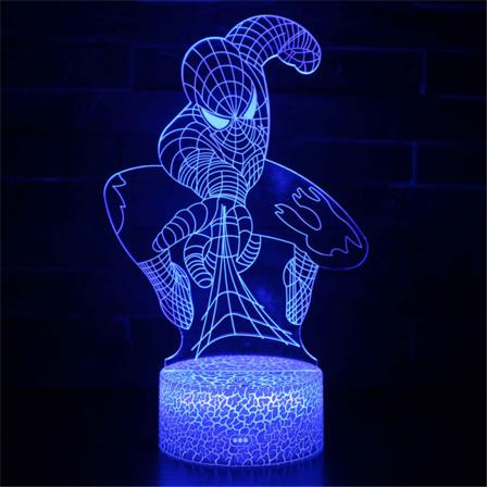 Creative Spiderman 3d Led Night Light Touch Bordslampa Barngåva