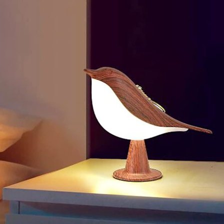Berøringsstyret Sengelampe, Dejlig Fugle LED Lampe, Sengelampe med Duftende Fugl, Dekorativ Kreativ Natlampe