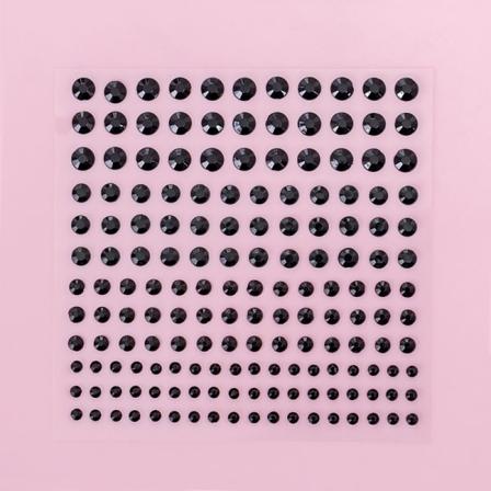 1 ark 165 stk 3456 mm rhinestone-klistremerker Krystalljuveler-klistremerke Black