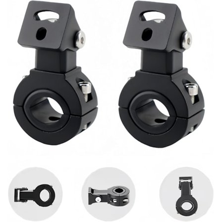 Motorsykkel tåkelys brakett 360 graders justerbar, passer for 18-32mm veltebøyler