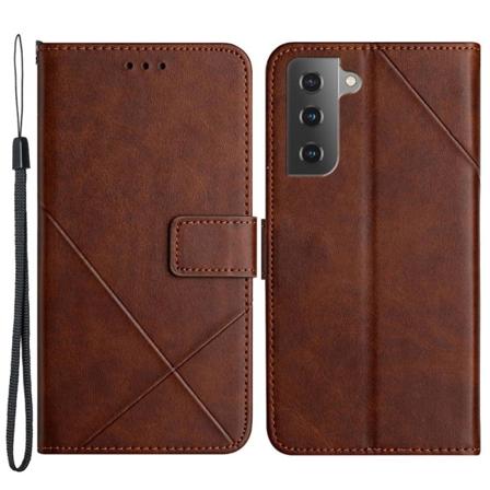 SKALO Samsung S23 Kohokuvioitu PU Nahka Lompakkokotelo - Ruskea Brown