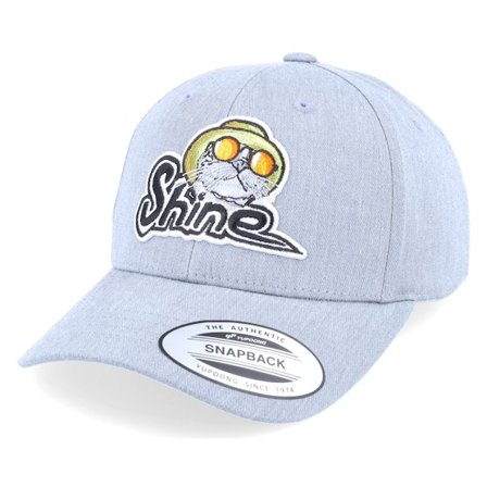 Kiddo Cap - Grå adjustable Caps - Kids Cool Shine Cat Patch Heather Grey Adjustable @ Hatstore