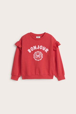 Kappahl | Sweatshirt med volang | Röd