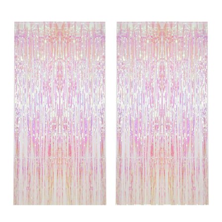 2 st XtraLarge Iridescent Fringe Curtain, 3.28x8 Feet -Iride