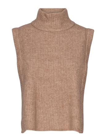 Slflinna-Mia Knit Bib B Brown Selected Femme