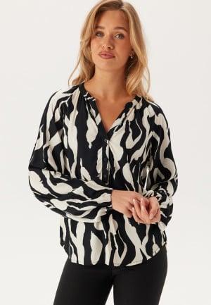 BUBBLEROOM V-neck Viscose L/S Blouse S Patterned Puserot & Kauluspaidat Dam