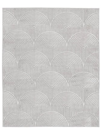 Geometrisch Art Deco Grau/Silbergrau Klein Oeko-Tex Teppich