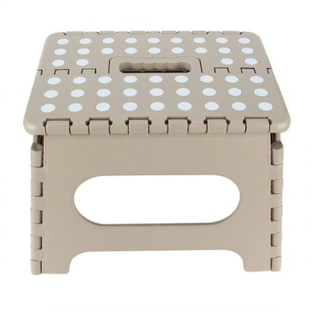 Bærbar sammenleggbar krakk med håndtak for innendørs bruk, plassbesparende sammenleggbar trappekrakk med enkel åpningsmekanisme og solid termoplastisk