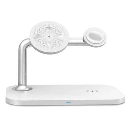 Magnetisk trådlös laddningsstativ, 15w snabbladdningsdockningsstationhållare LED-indikatorlampa kompatibel med Magsafe Iphone 13 -Vit