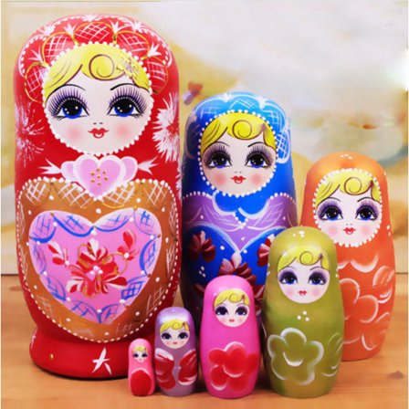 Venäläiset matrioshka-nuket puiset 7 kappaleen setti käsintehdyt lelut lapsille aikuisille pääsiäinen äitienpäivä syntymäpäivä joulu halloween lahja