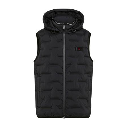 Peuterey, Lightweight gilet with black edging Zwart, Heren, Maat:XS,nylon